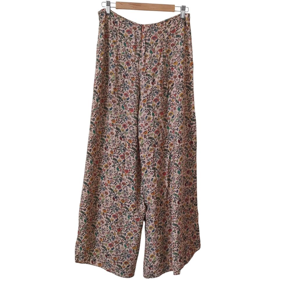Vintage FARM RIO Pants Womens Medium Multi Micro‎ Floral Viscose Flare Wide Leg